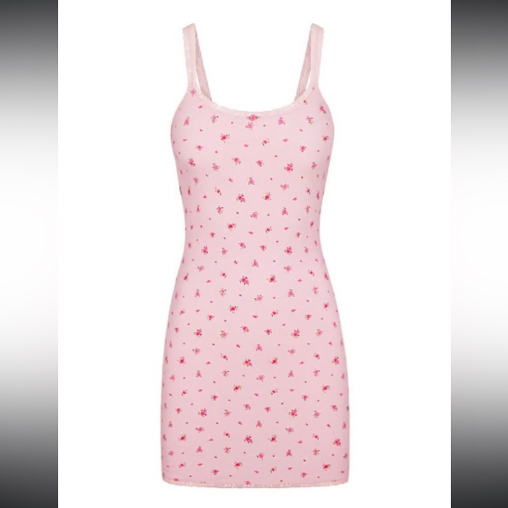 SKIMS Pink Heart Chemise Slip